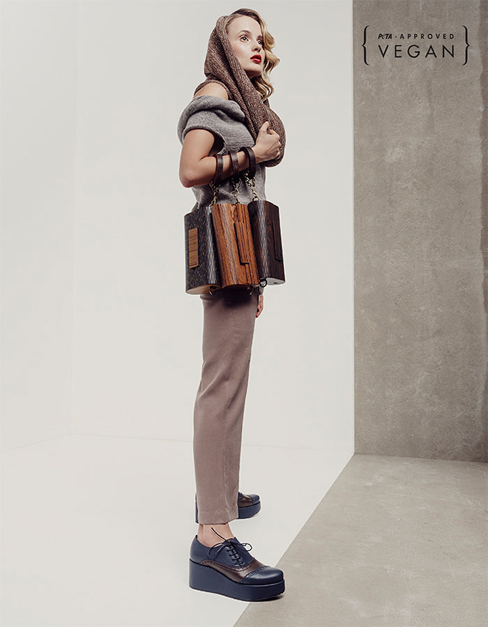 Dali Derby Blue Brown Shoes