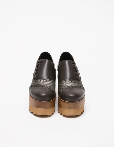 Dali Derby Brown & Gold Shoes