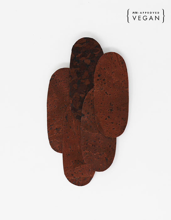 Pieces - Assymetrical Pin - Brown and Dark Brown Cork