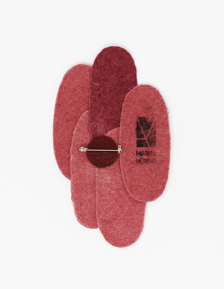 Pieces - Assymetrical Pin - Pink & Bordeaux Pinatex